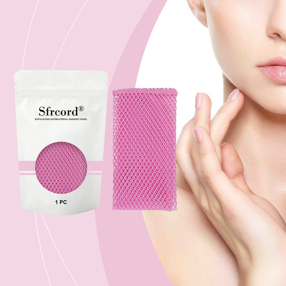 Sfrcord ®Carbon Fiber Towel Smooth Skin Body Cleaning Shower Strip